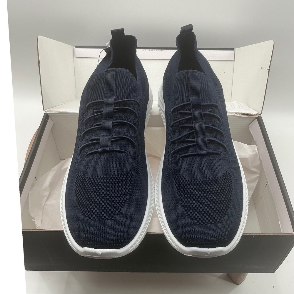 Akademiks Flux-01 Mens Navy Blue Knit Slip On Sneakers Shoes Size 8 A-2554 NEW